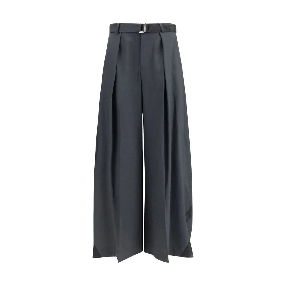 Sacai Gray Polyester Casual Pants - 1