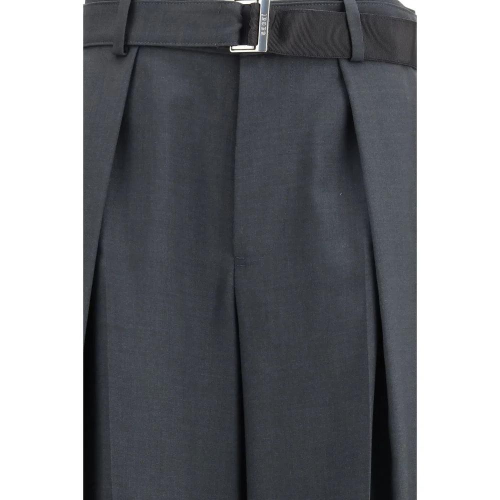Sacai Gray Polyester Casual Pants - 1