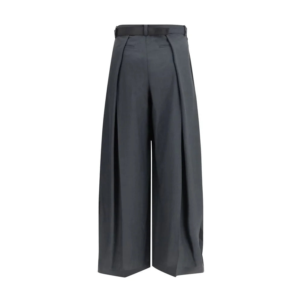 Sacai Gray Polyester Casual Pants - 1