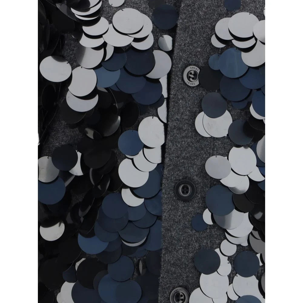 Sacai Gray Wool Cardigan - 3