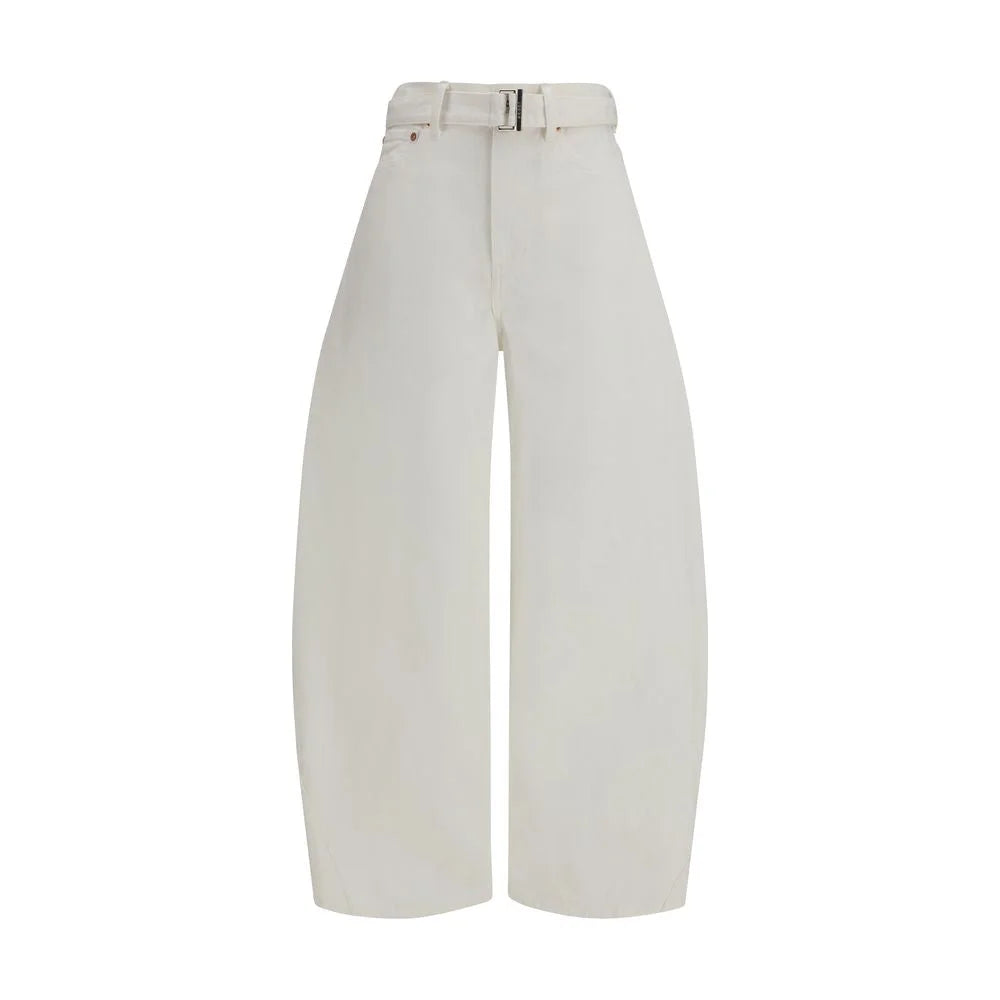 Sacai White Cotton Jeans Denim
