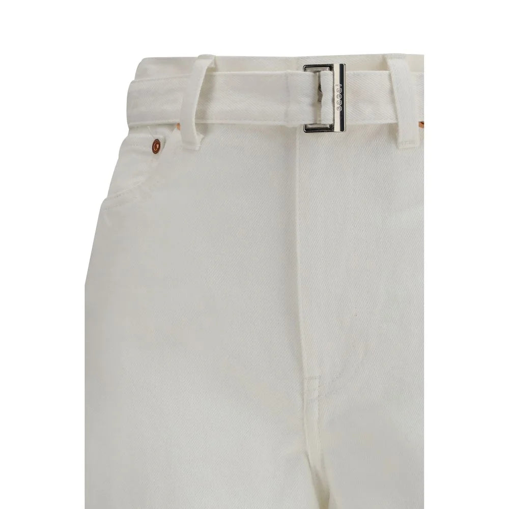 Sacai White Cotton Jeans Denim