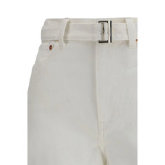 Sacai White Cotton Jeans Denim