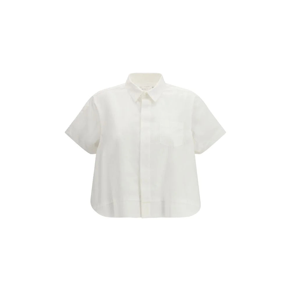 Sacai White Cotton Shortsleeve Shirt - 1