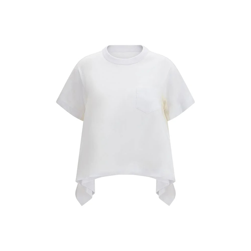 Sacai White Cotton T-Shirt - 1