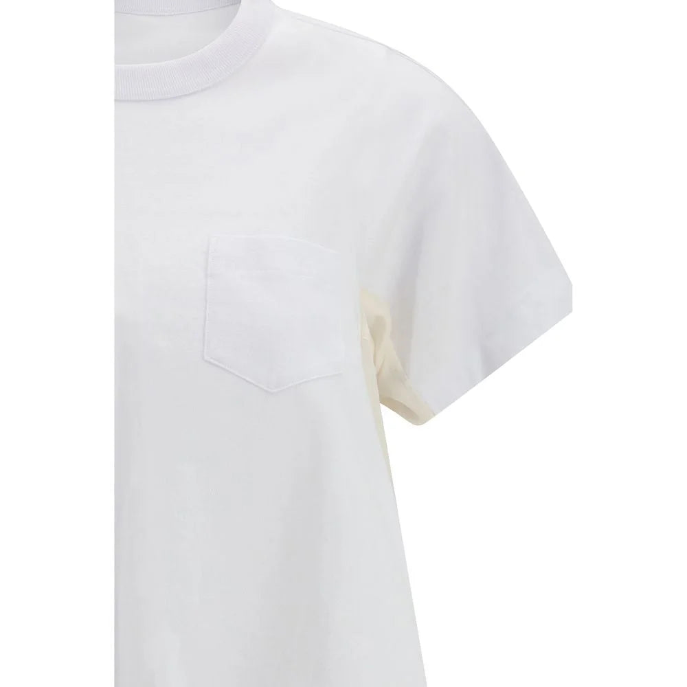 Sacai White Cotton T-Shirt - 1