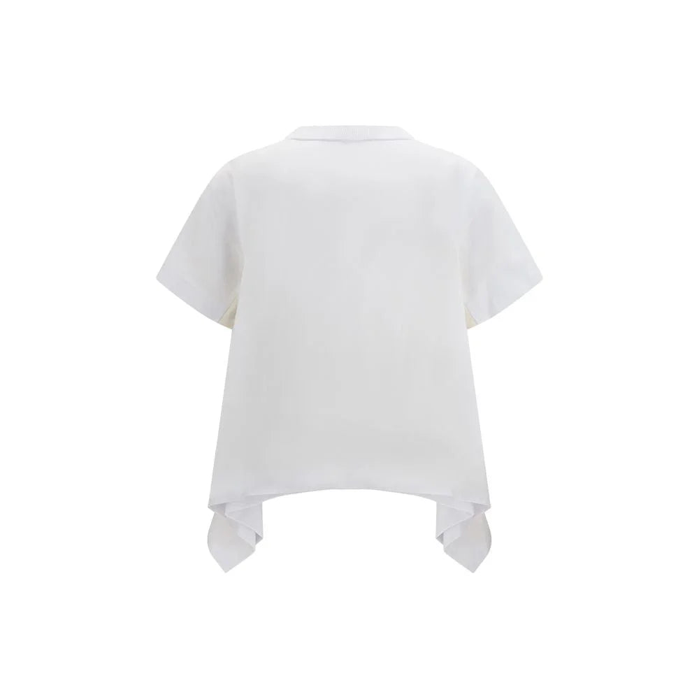 Sacai White Cotton T-Shirt - 1