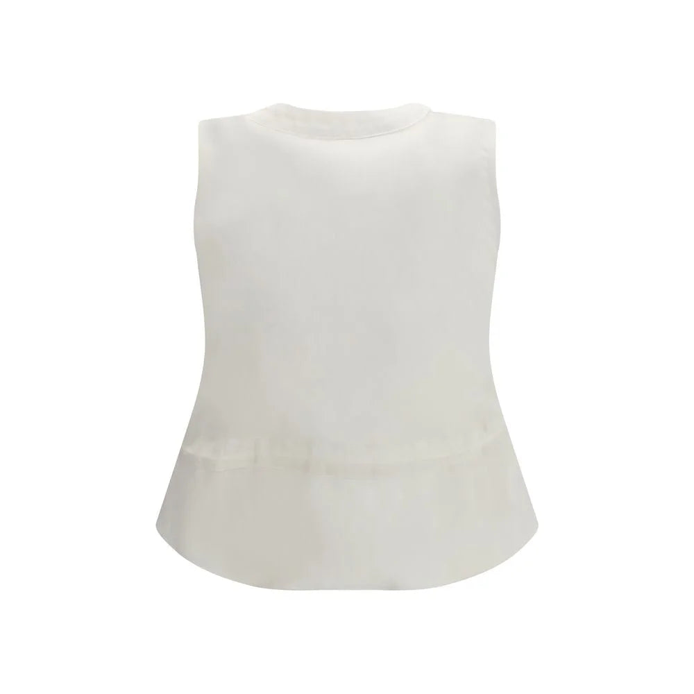 Sacai White Cotton Waistcoat - 1