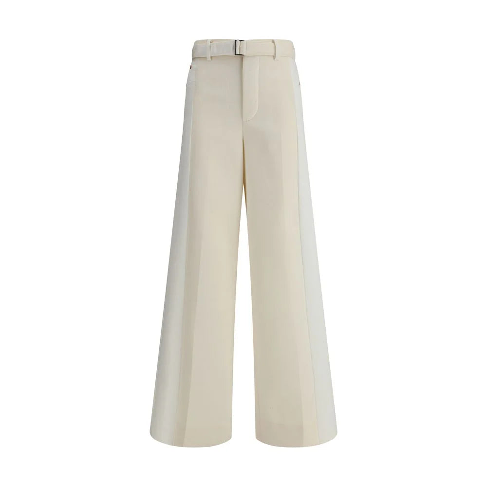 Sacai White Polyester Casual Pants - 1