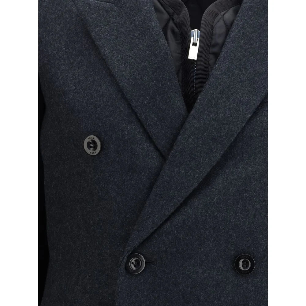 Sacai Wool Melton and Wool Knit Jacket - 3