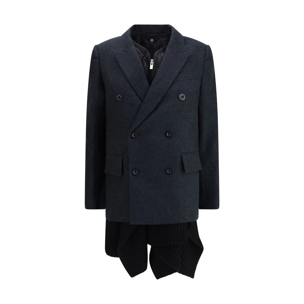 Sacai Wool Melton and Wool Knit Jacket - 3