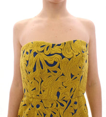 Sachin & Babi Blue Yellow Strapless Bubble Mini Shift Dress - Dresses