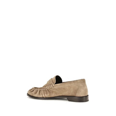 Saint Laurent Beige Calf Leather Bos Taurus Slip-On Loafers - EU40/US10