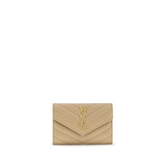 Saint Laurent Beige Calf Leather Bos Taurus Wallet