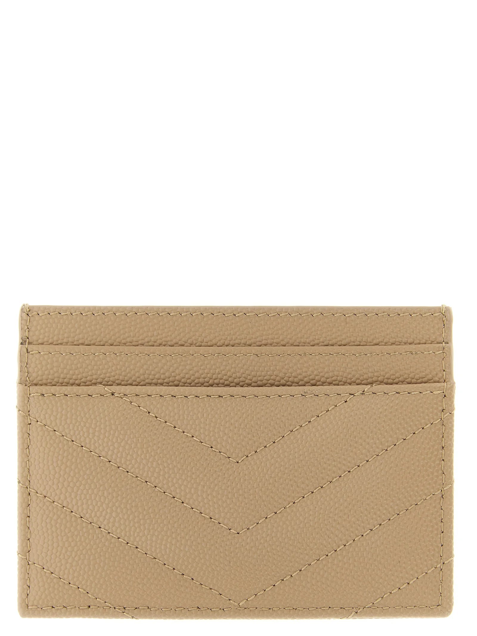 Saint Laurent Beige Calfskin Cardholder