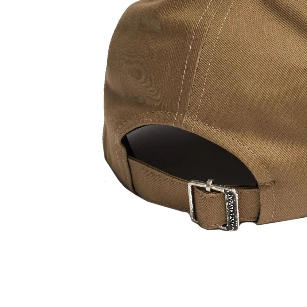 Saint Laurent Beige Cotton Cap (Baseball Hat) - 59 cm|L