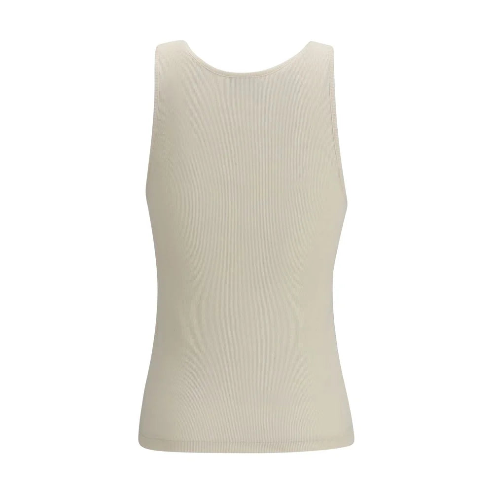 Saint Laurent Beige Cotton Tank Tops