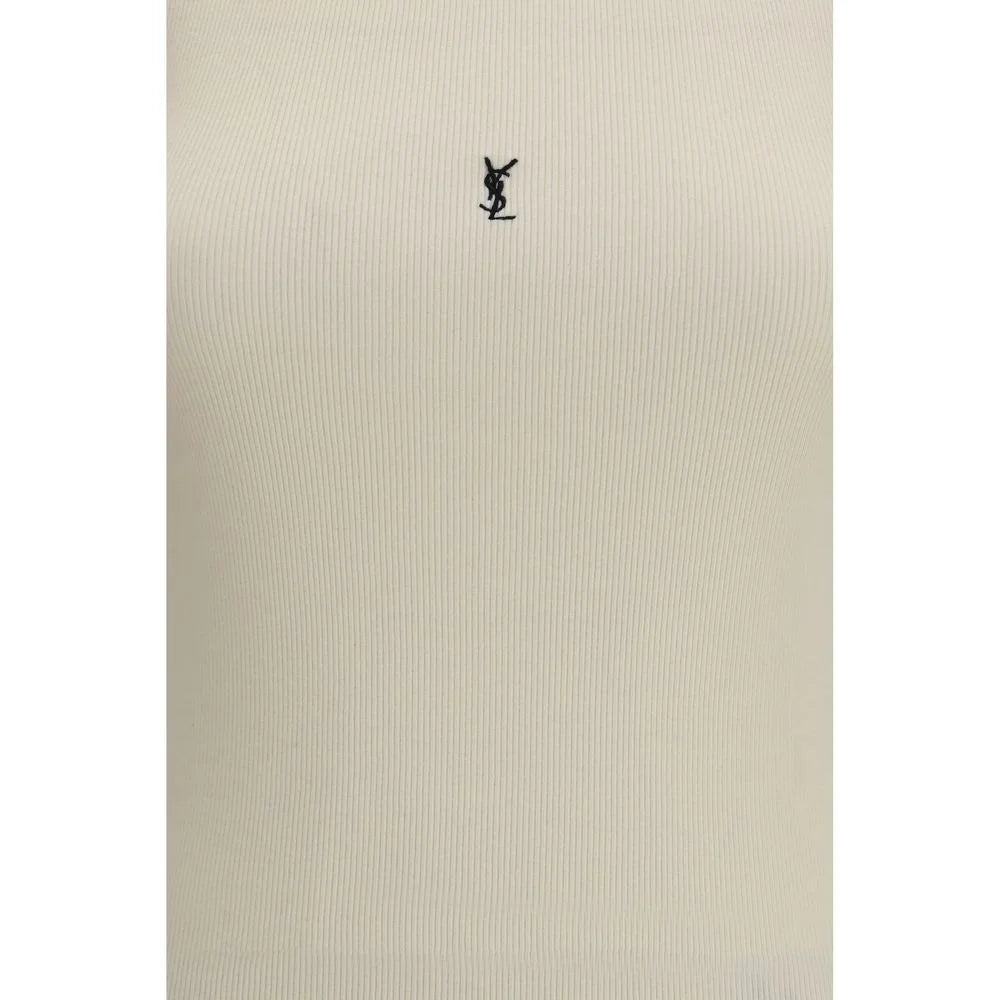 Saint Laurent Beige Cotton Tank Tops