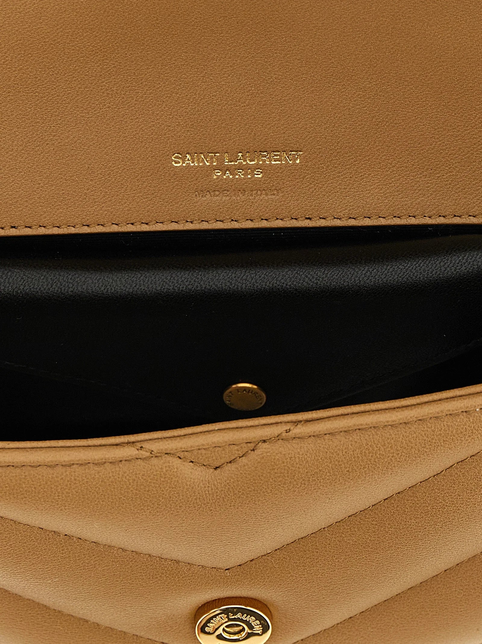 Saint Laurent Beige Lamb Leather Crossbody Bag