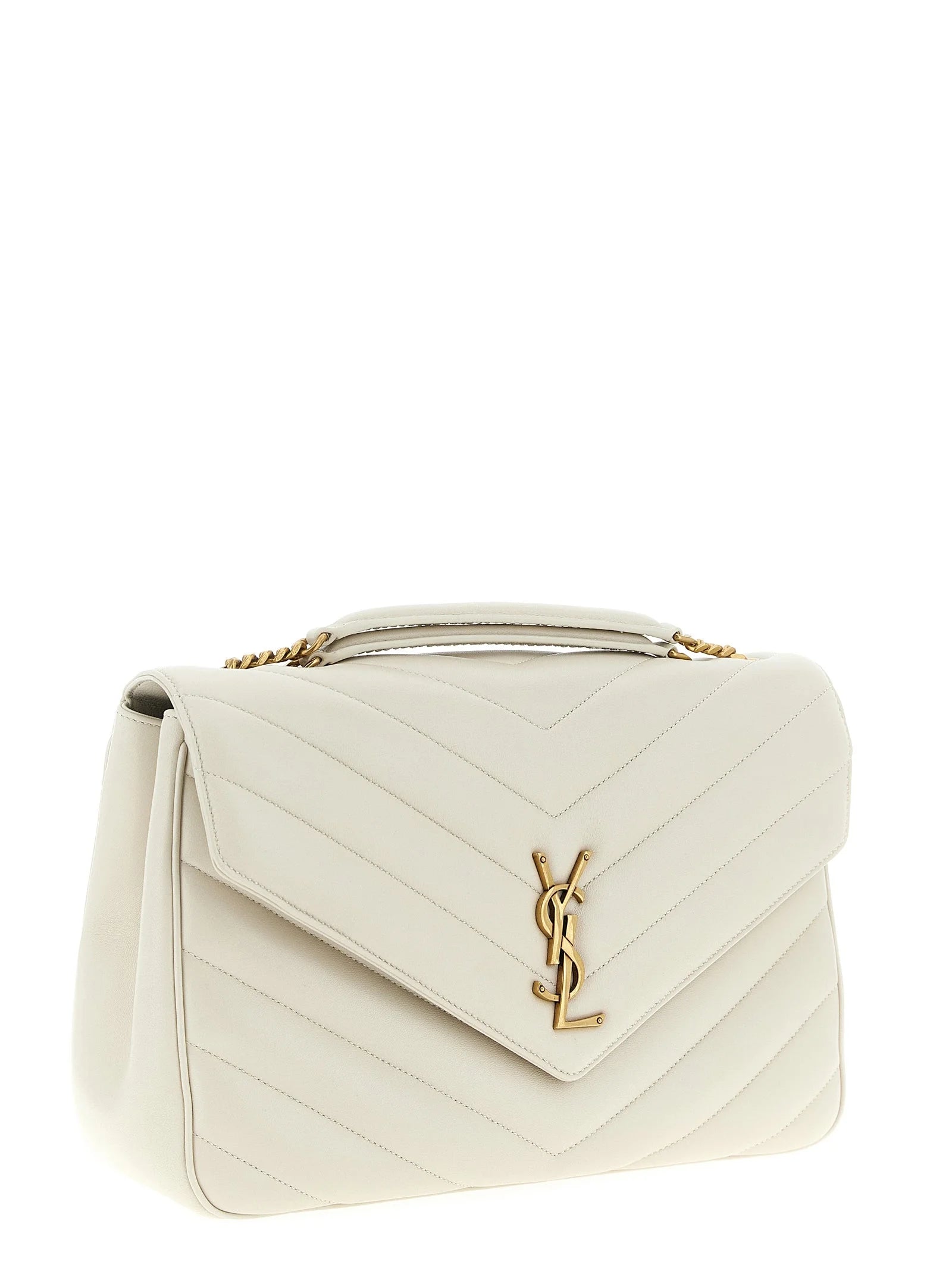 Saint Laurent Beige Lamm Lær Skulderveske