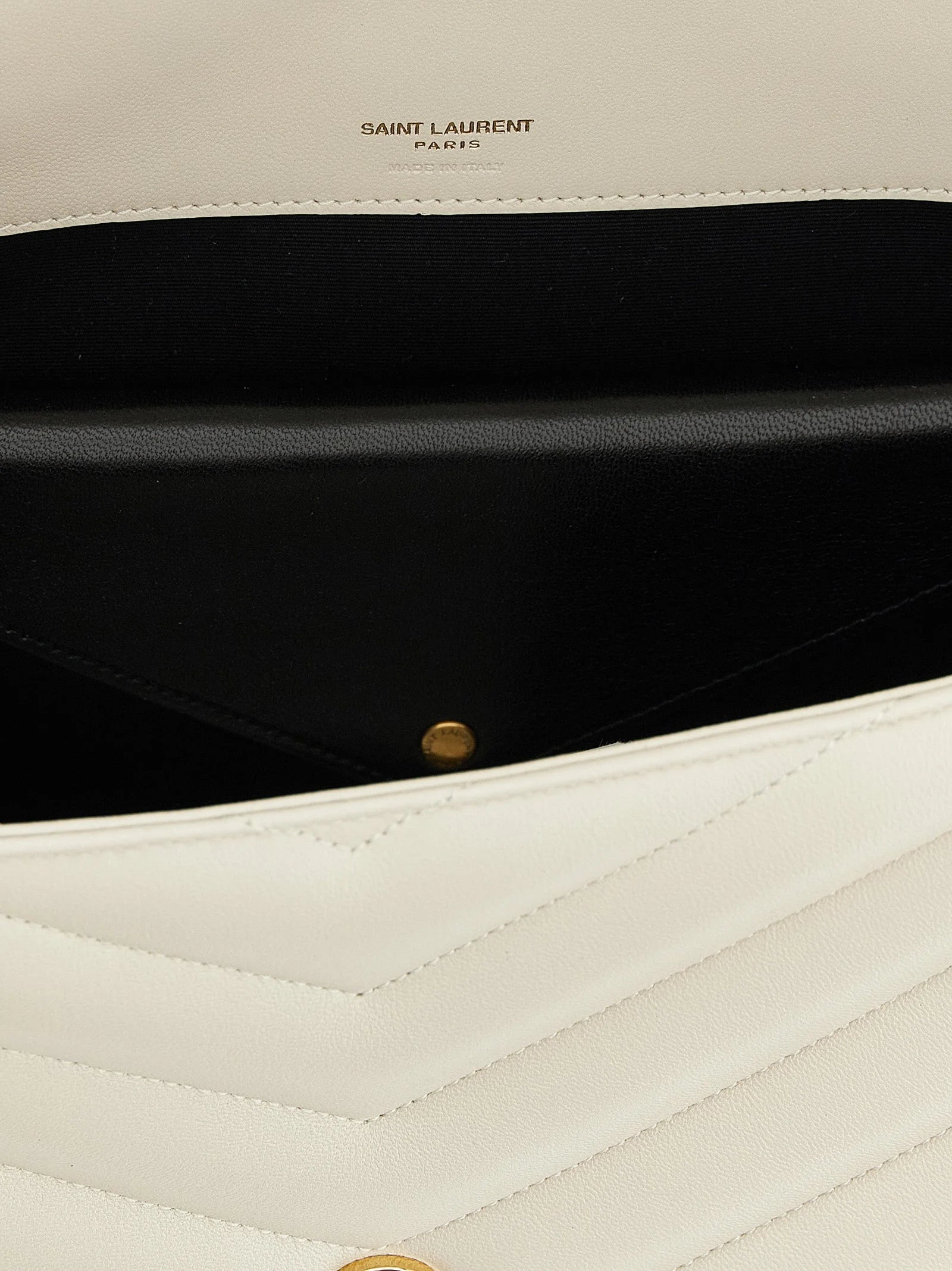 Saint Laurent Beige Lamb Leather Shoulder Bag