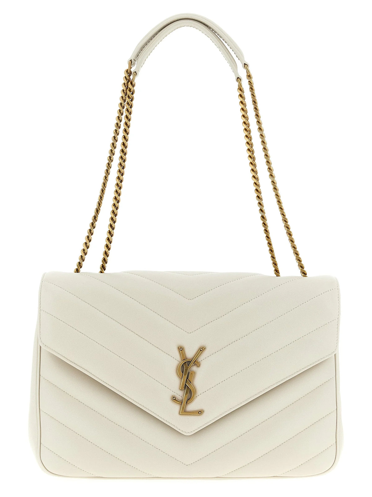 Saint Laurent Beige Lamb Leather Shoulder Bag