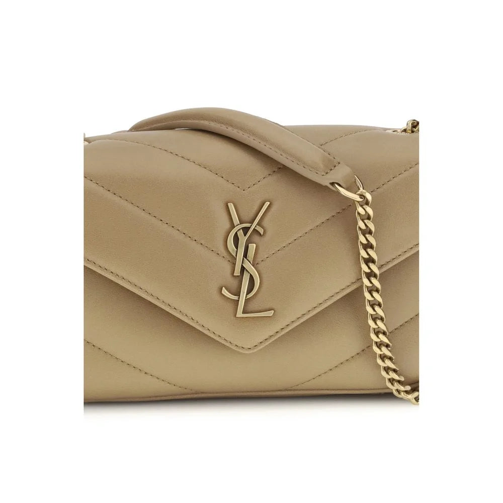 Saint Laurent Beige Lamb Ovis Aries Aries Shoulder Bag