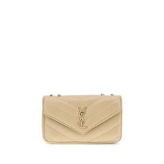 Saint Laurent Beige Lamb Ovis Aries Aries Shoulder Bag