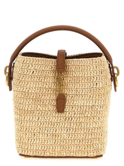 Saint Laurent Beige Raffia Crossbody Bag