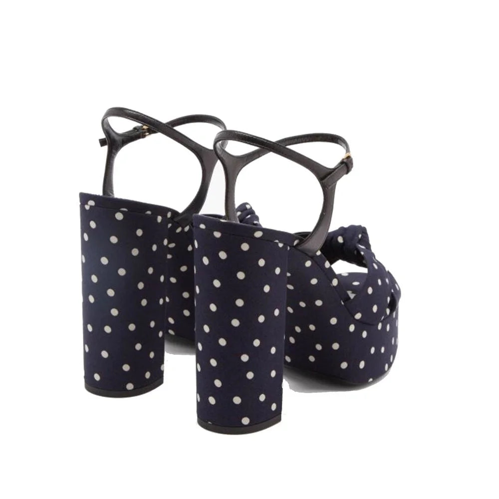 Saint Laurent Bianca Polka-Dot Sandals - EU39/US9 - Sandals