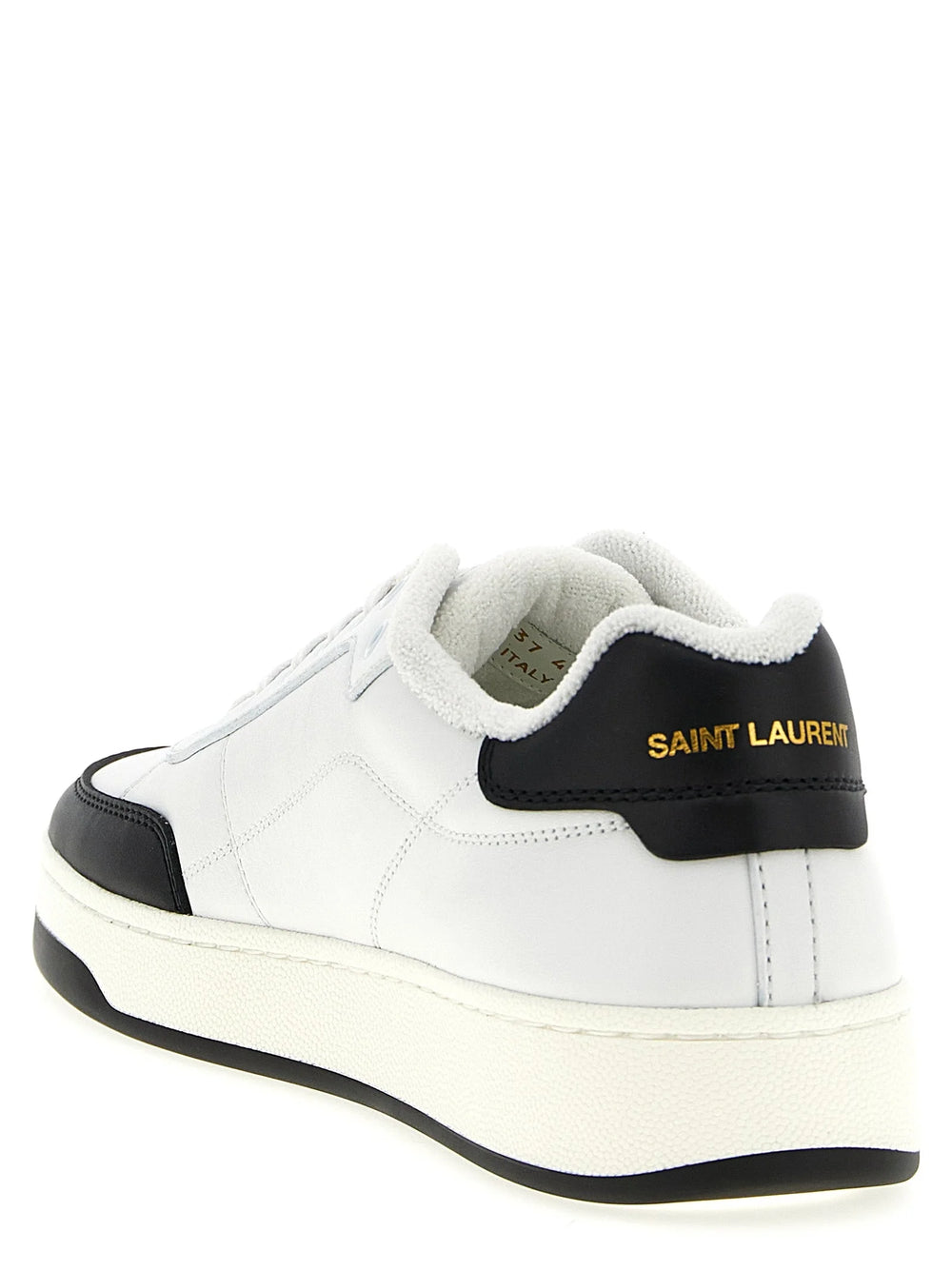 Saint Laurent Bicolor Calfskin Low Top Sneakers