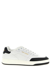 Saint Laurent Bicolor Calfskin Low Top Sneakers