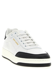 Saint Laurent Bicolor Calfskin Low Top Sneakers