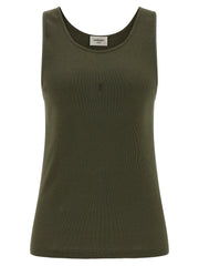 Saint Laurent Bicolor Cotton Tank Tops - M