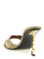 Saint Laurent Bicolor Viscose Stiletto Heel Sandals - EU41/US11