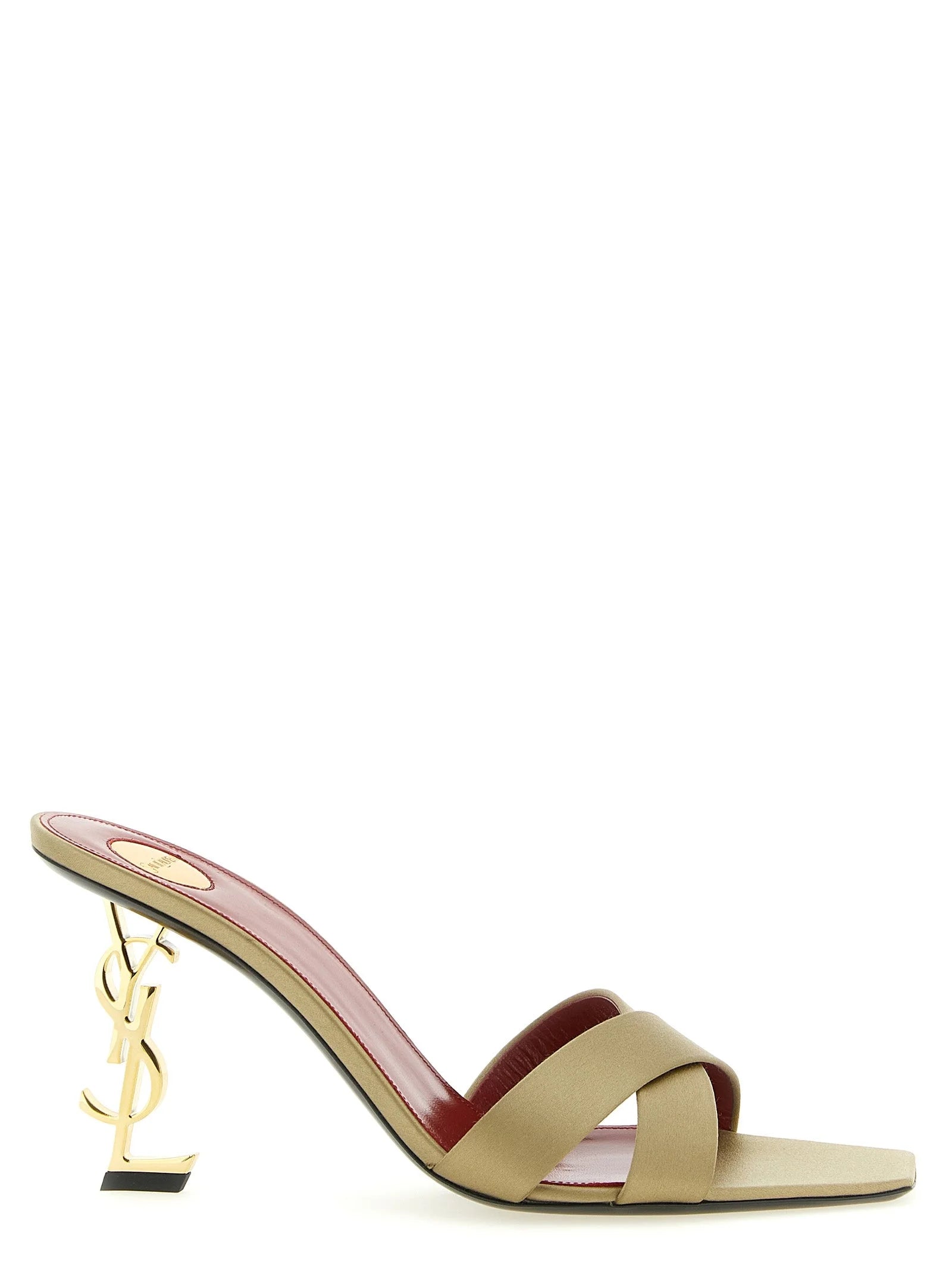 Saint Laurent Bicolor Viscose Stiletto Heel Sandals - EU41/US11