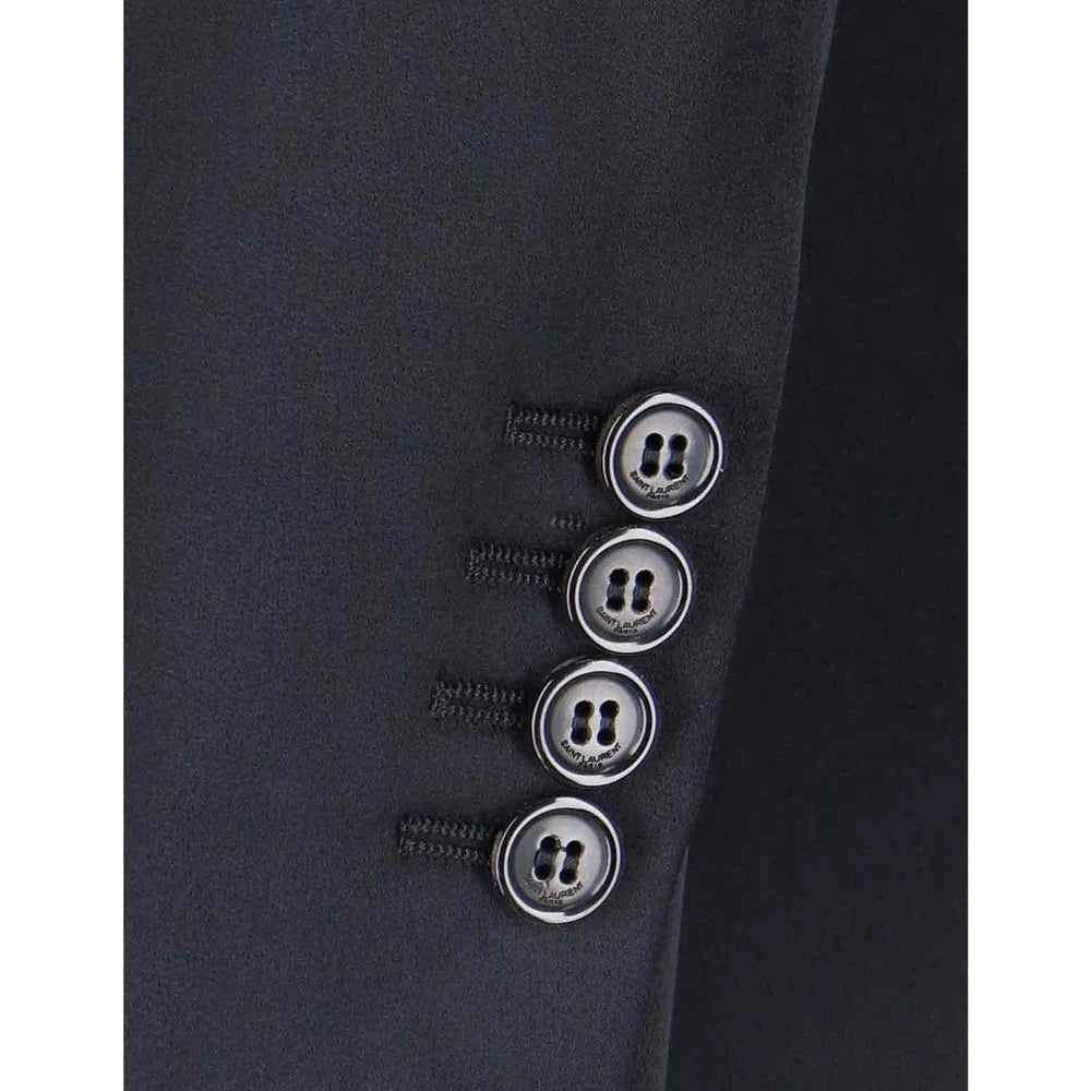 Saint Laurent Black Acetate Coat - 38