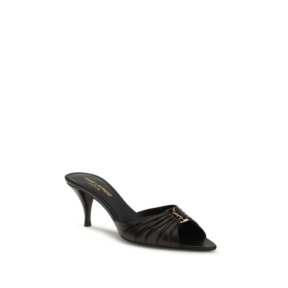 Saint Laurent Black Calf Leather Bos Taurus High Heel Pumps