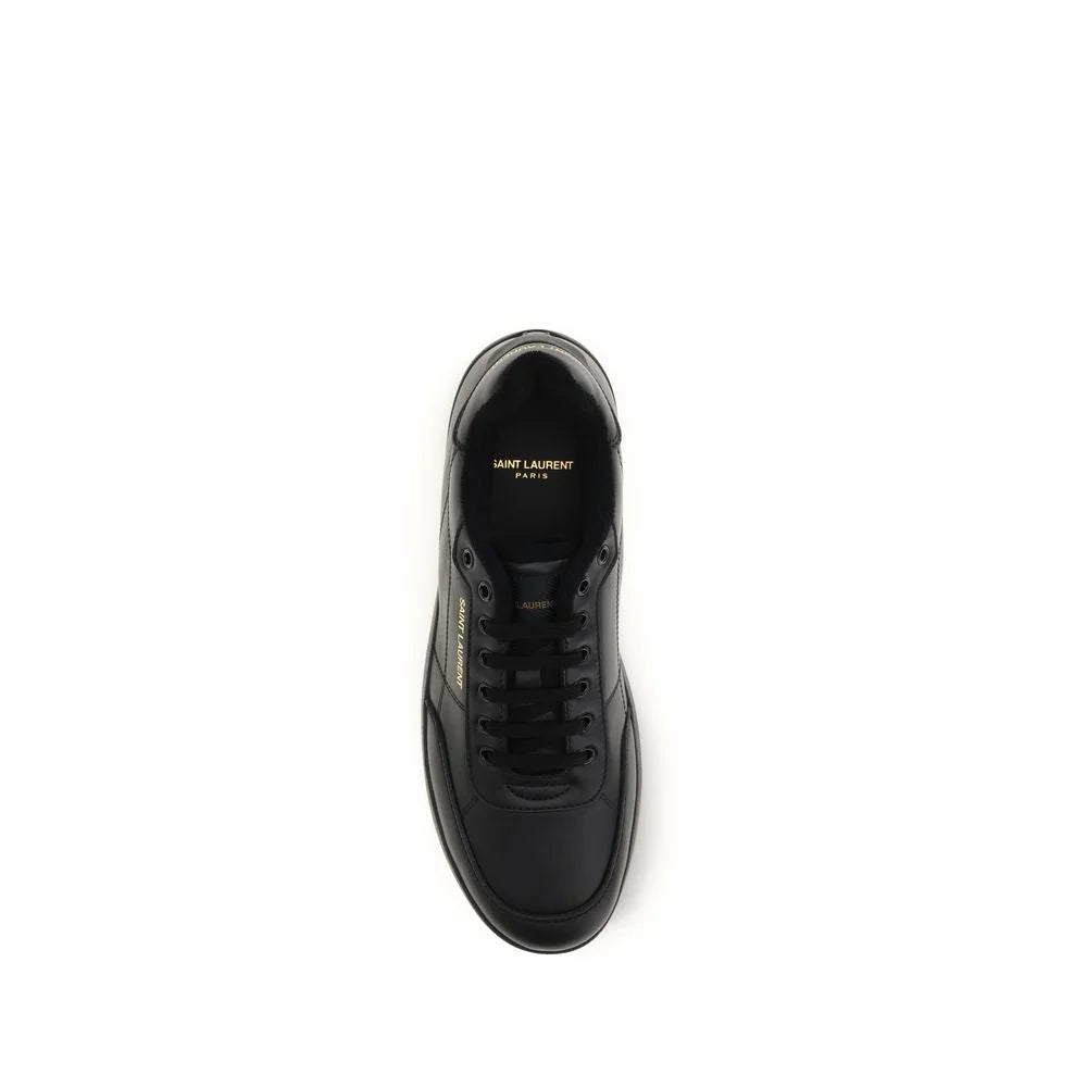 Saint Laurent Black Calf Leather Bos Taurus Low Top Sneakers