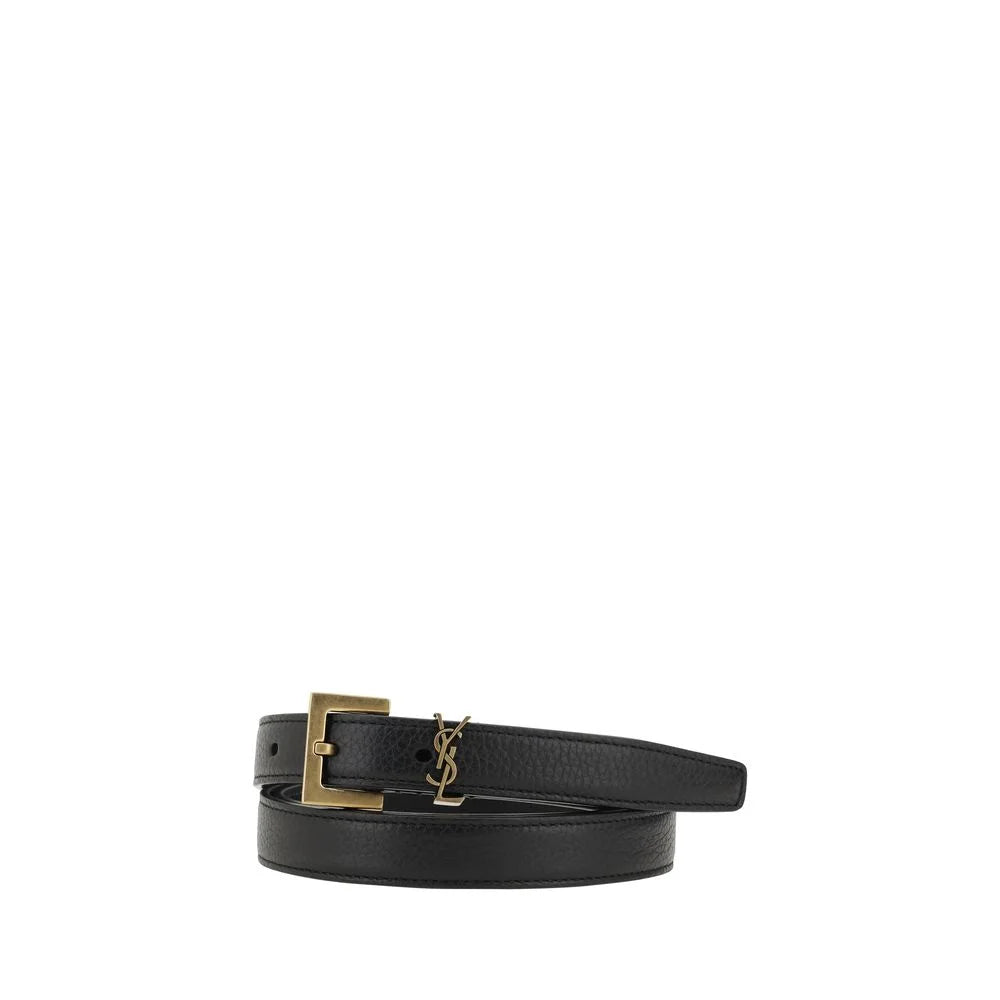 Saint Laurent Black Calf Leather Bos Taurus Regular Belt - 105 cm / 42 Inches