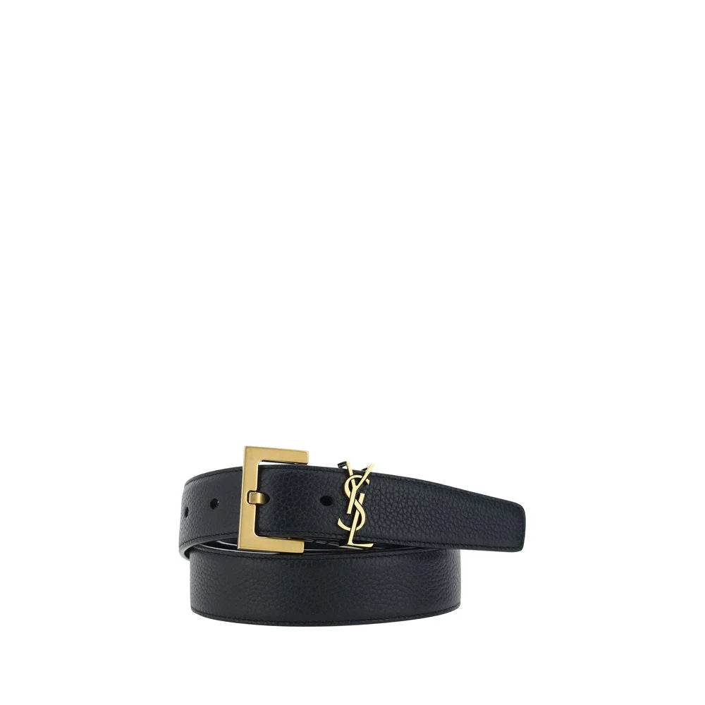 Saint Laurent Zwarte Kalfsleren Bos Taurus Normale Riem - 110 cm / 44 Inch