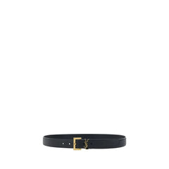 Saint Laurent Zwarte Kalfsleren Bos Taurus Normale Riem - 110 cm / 44 Inch