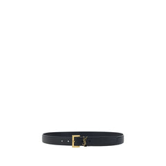 Saint Laurent Black Calf Leather Bos Taurus Regular Belt