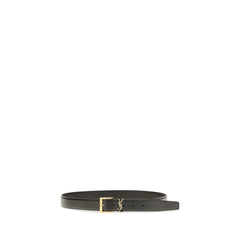 Saint Laurent Czarny Pasek ze Skóry Cielęcej Bos Taurus - 85 cm / 34 cale