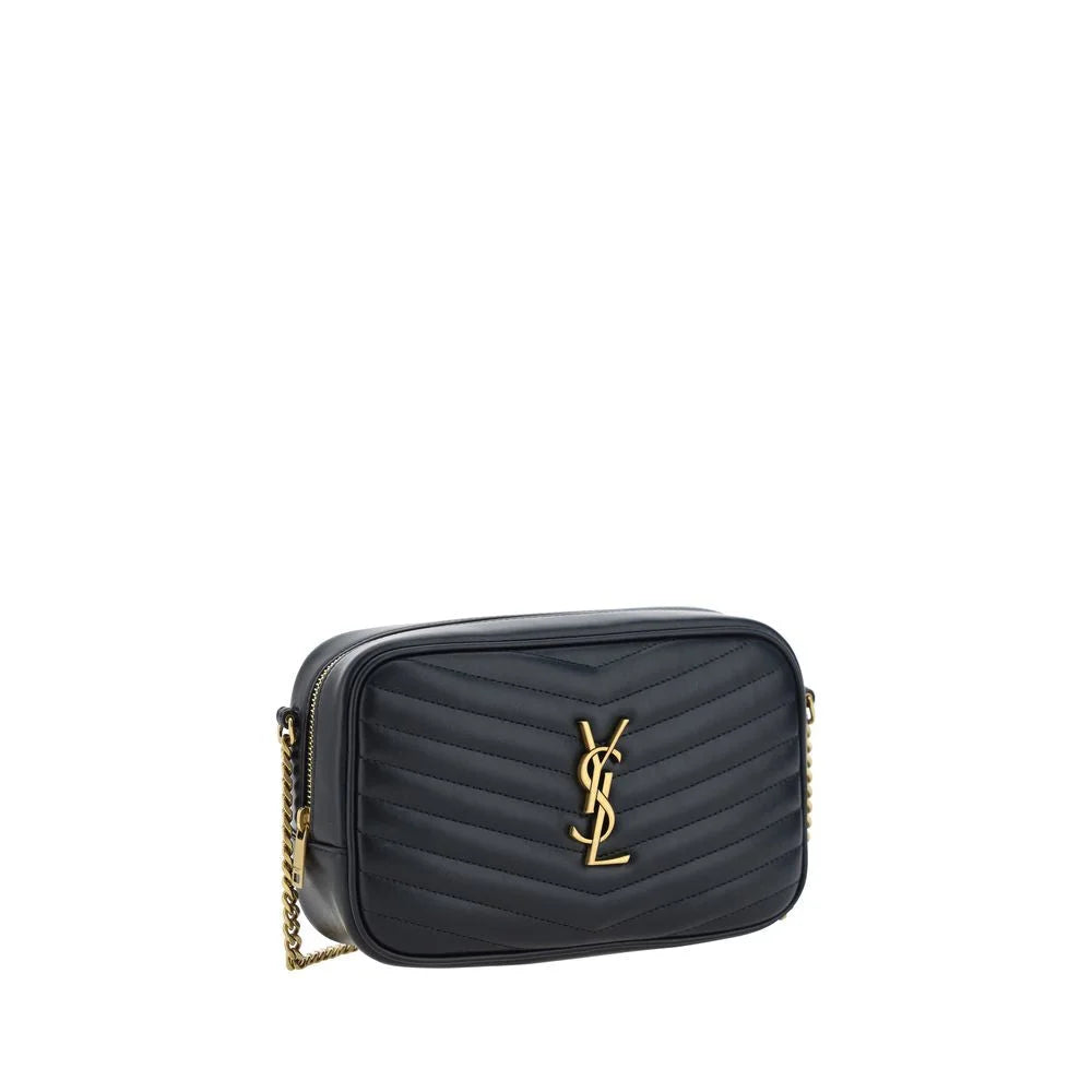 Borsa a tracolla Saint Laurent in pelle di vitello nera Bos Taurus