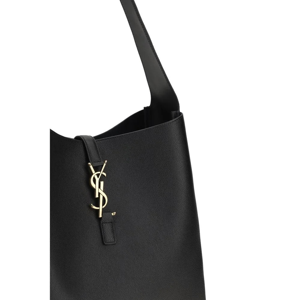 Borsa a tracolla Saint Laurent in pelle di vitello nera Bos Taurus