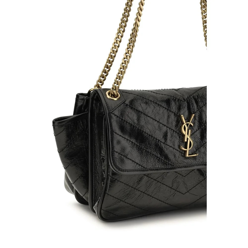 Saint Laurent Black Calf Leather Bos Taurus Shoulder Bag