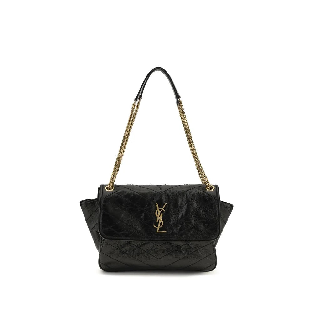 Saint Laurent Black Calf Leather Bos Taurus Shoulder Bag