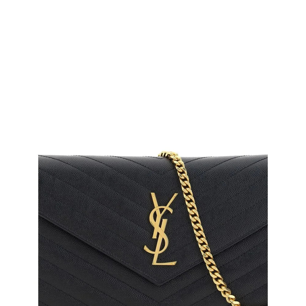 Saint Laurent Černá Kožená Taška přes Rameno Bos Taurus