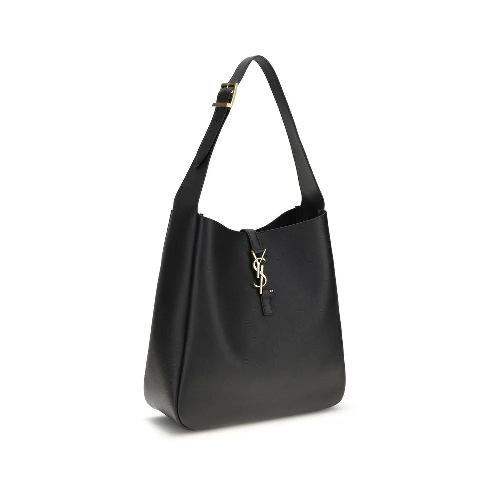 Borsa a tracolla Saint Laurent in pelle di vitello nera Bos Taurus